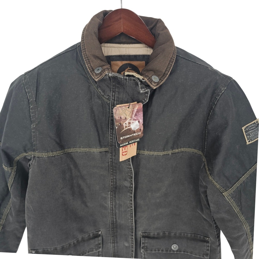 New Stormtech Marine Heritage Womens Large‎ Black Canvas Chore Jacket Barn Coat